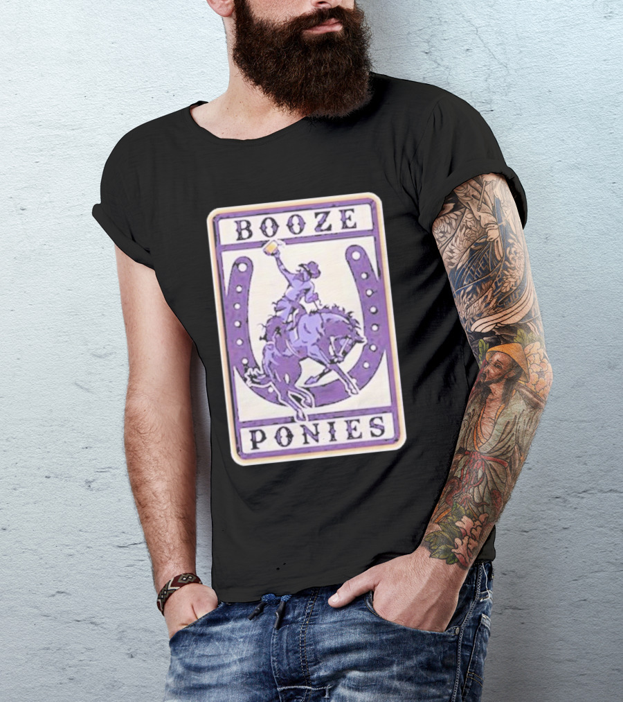 The Dozen Merch Booze Ponies Horseshoe Rider T-Shirt