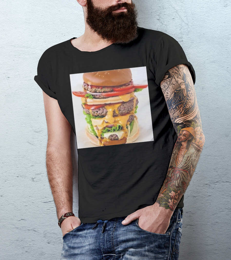 Heisenburger Cringey Quadruple Cheeseburger Stack T-Shirt