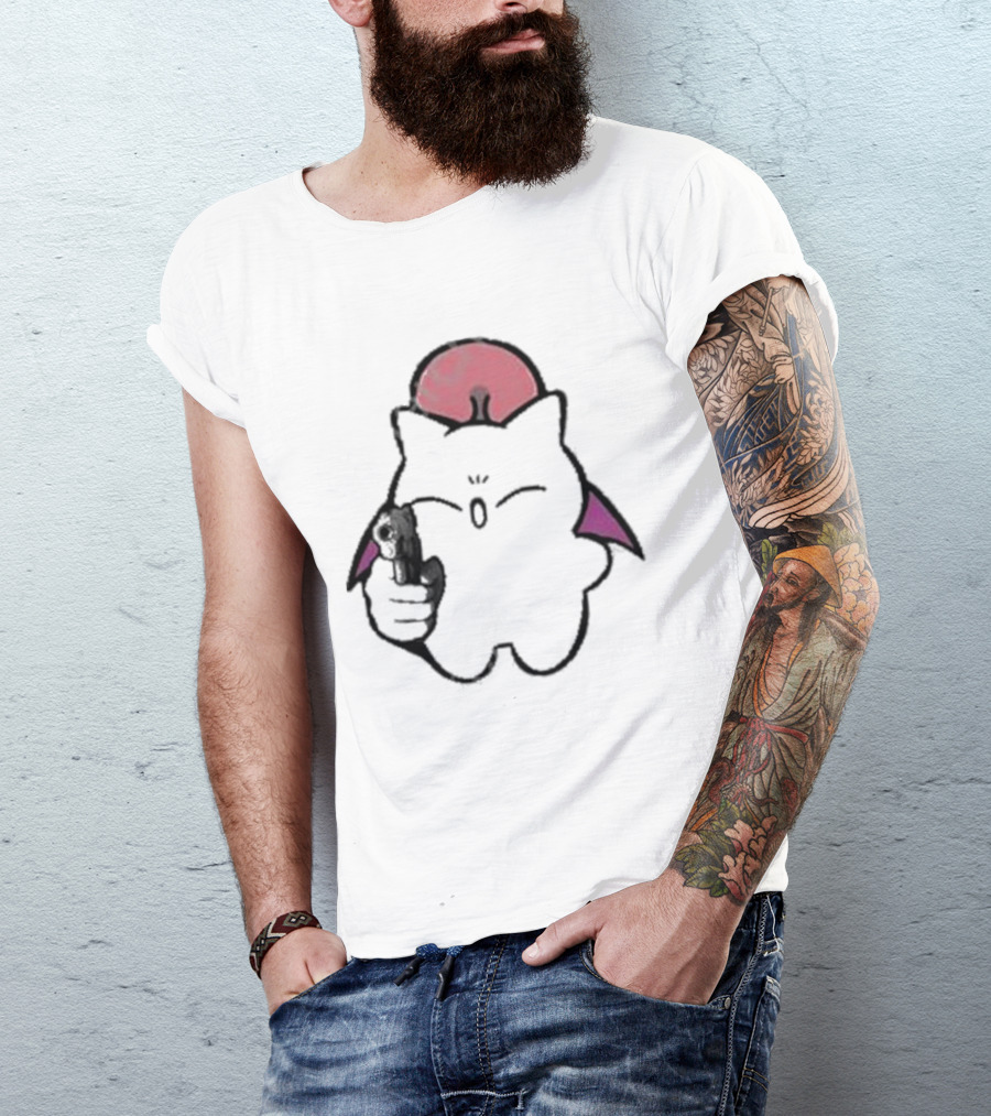 Gun Wielding Moogle By Wisdomeel T-Shirt