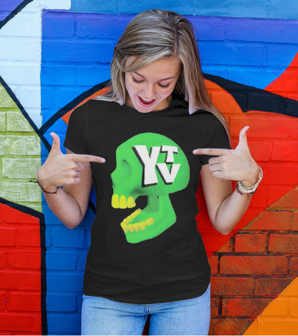 Ytv Green Skull Dark Night T-Shirt