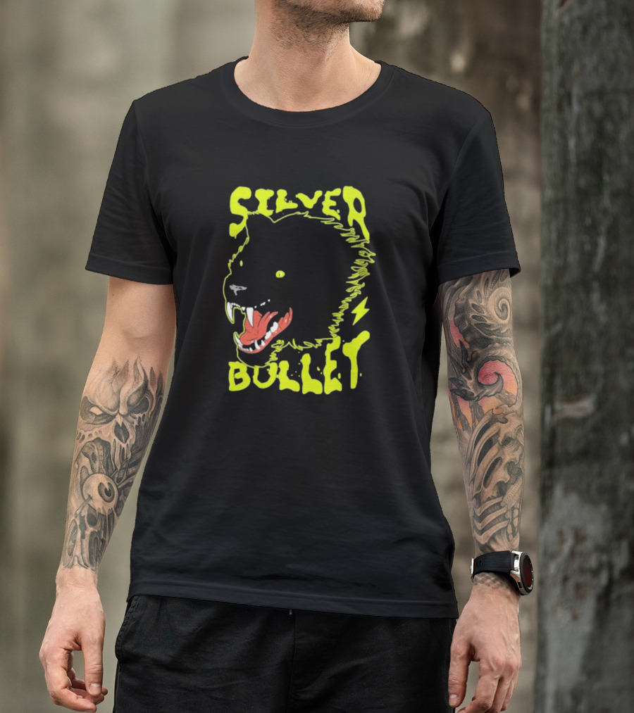 Silver Bullet Werewolf Face Neon T-Shirt