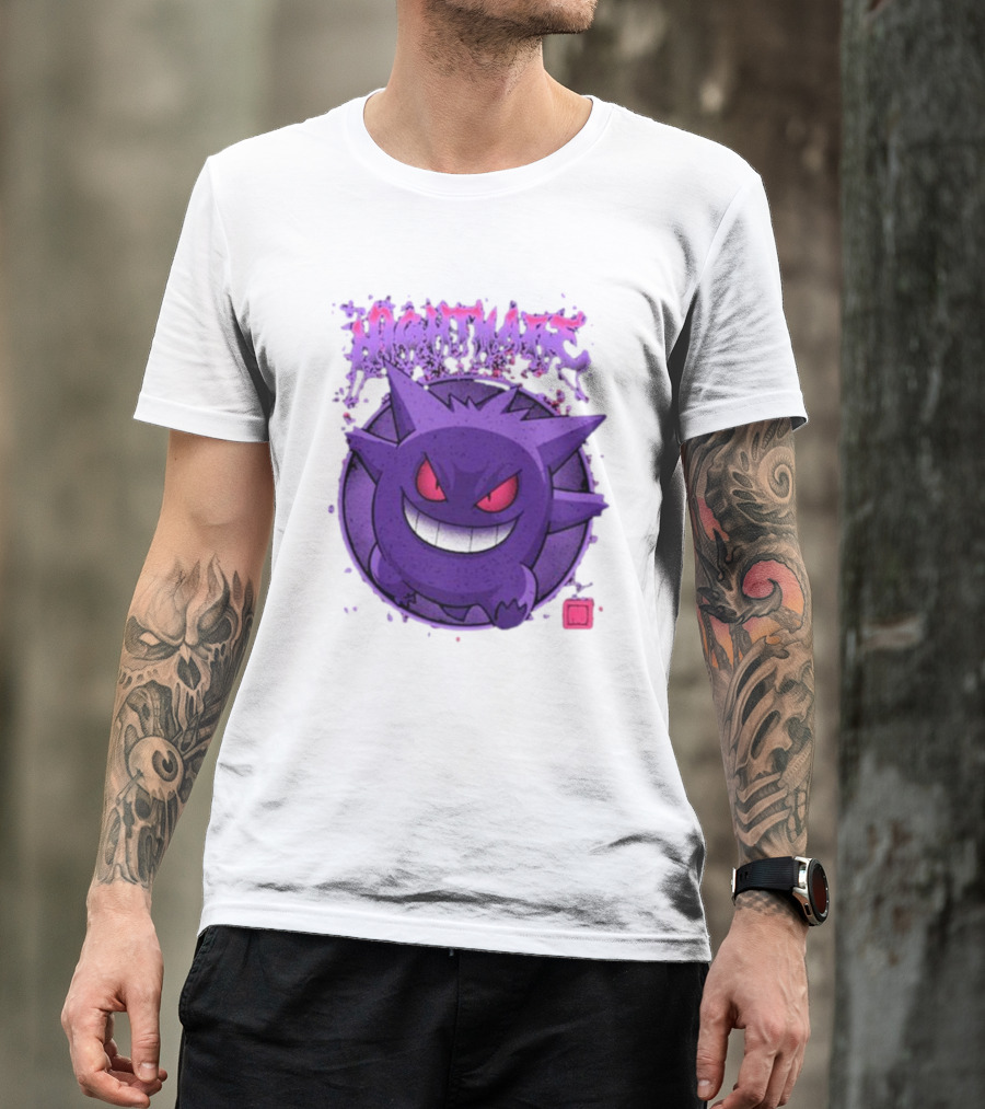 Gengar Nightmare Pokemon Purple Mischief T-Shirt