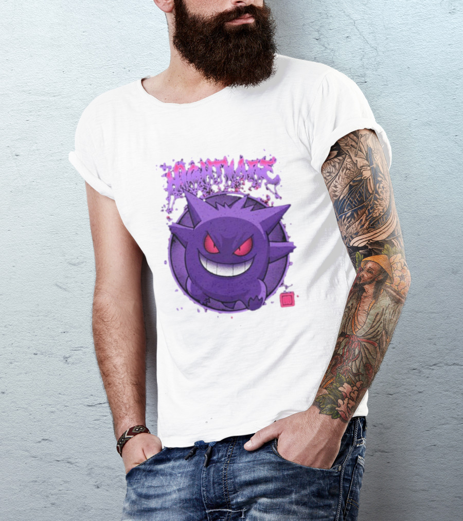 Gengar Nightmare Pokemon Purple Mischief T-Shirt