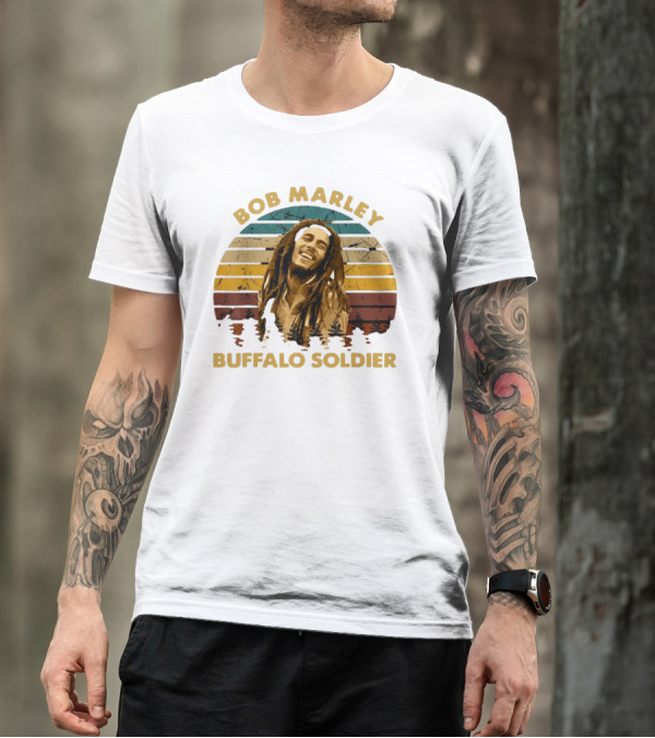 Bob Marley Buffalo Soldier Vintage Retro Sunset T-Shirt