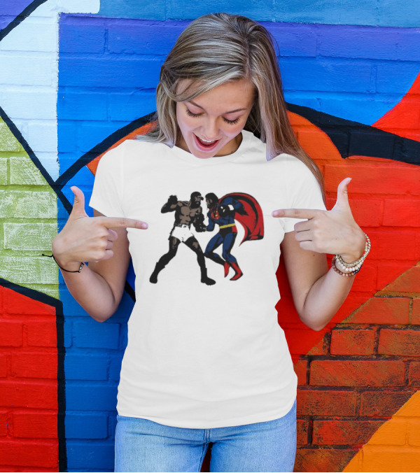 Superman Vs Muhammad Ali Iconic Showdown Classic Battle T-Shirt