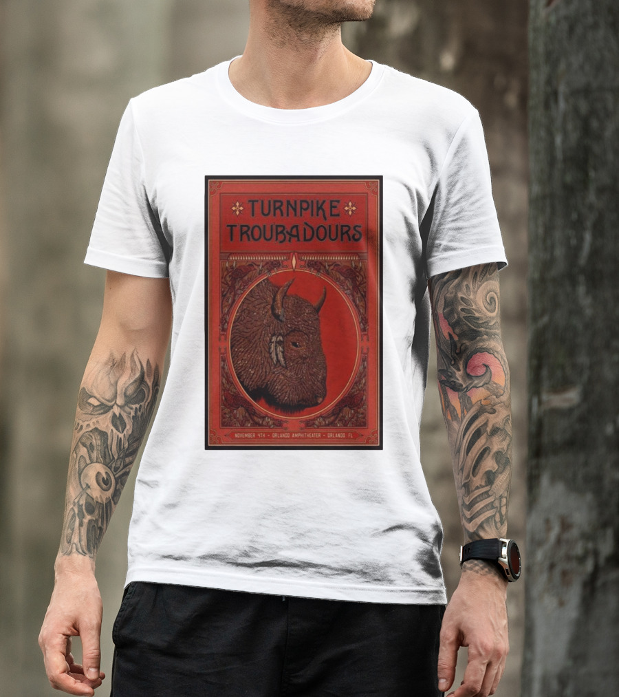 Turnpike Troubadours November 11th Orlando Amphitheater Orlando FL Buffalo Head T-Shirt