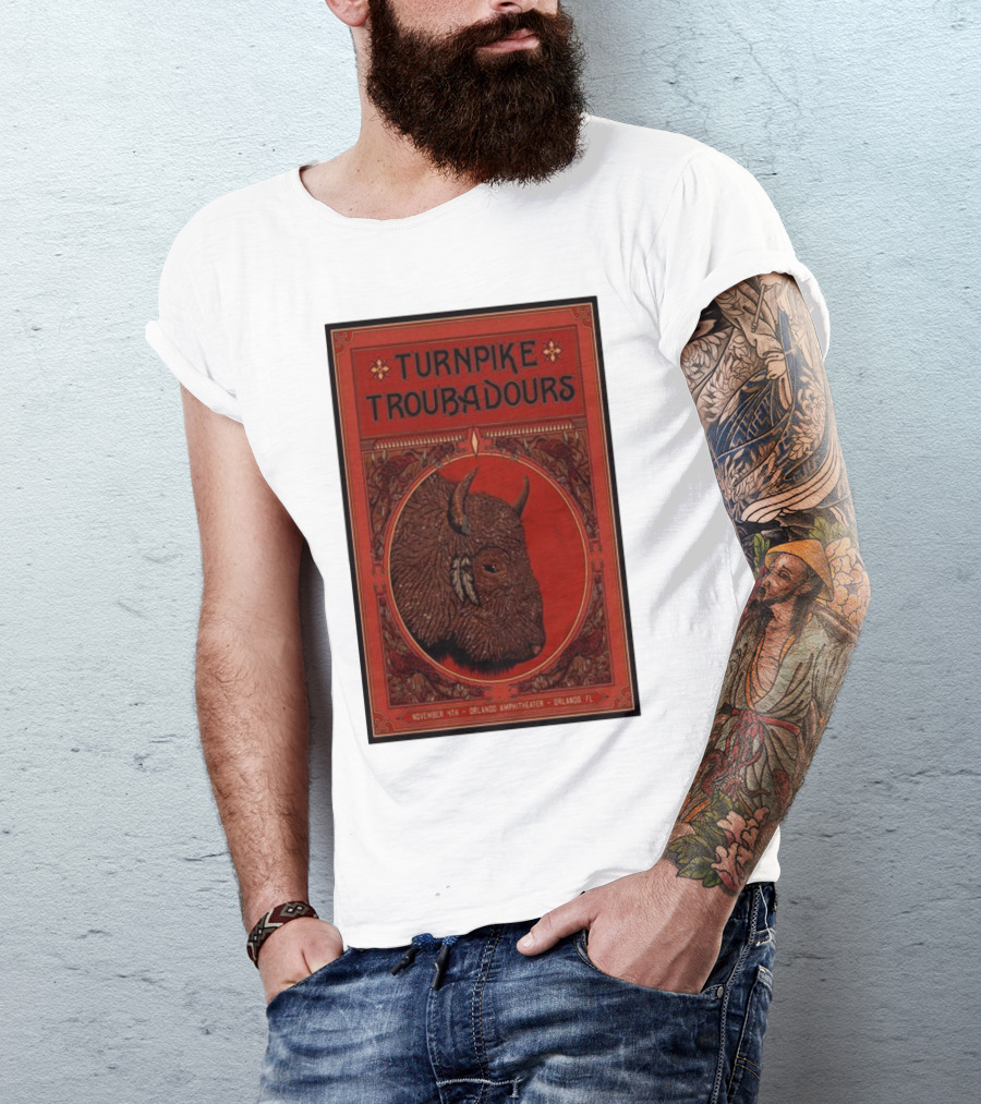 Turnpike Troubadours November 11th Orlando Amphitheater Orlando FL Buffalo Head T-Shirt
