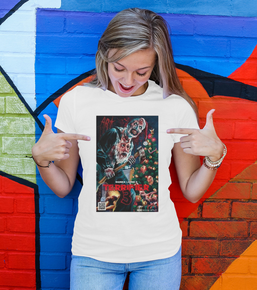 Damien Leone's Terrifier 3 Art Christmas Horror T-Shirt