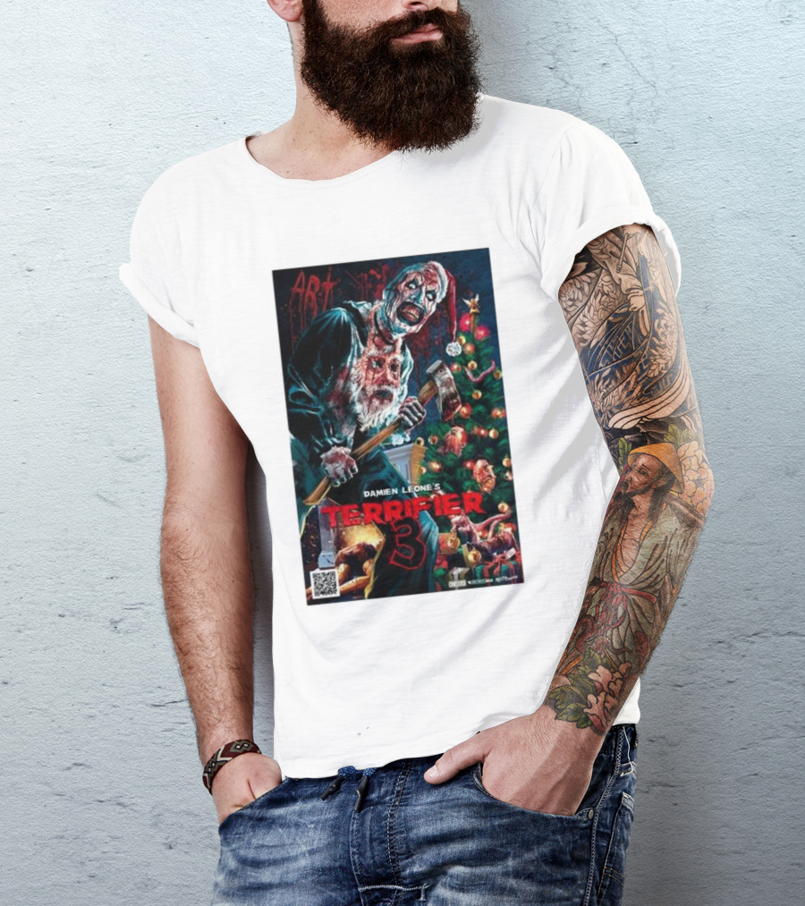 Damien Leone's Terrifier 3 Art Christmas Horror T-Shirt