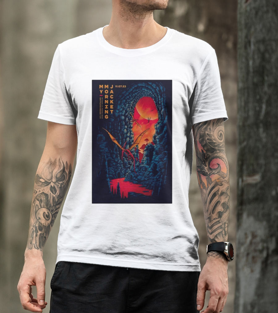 MMJ My Morning Jacket 11 07 23 Cave Landscape With Flying Creatures T-Shirt