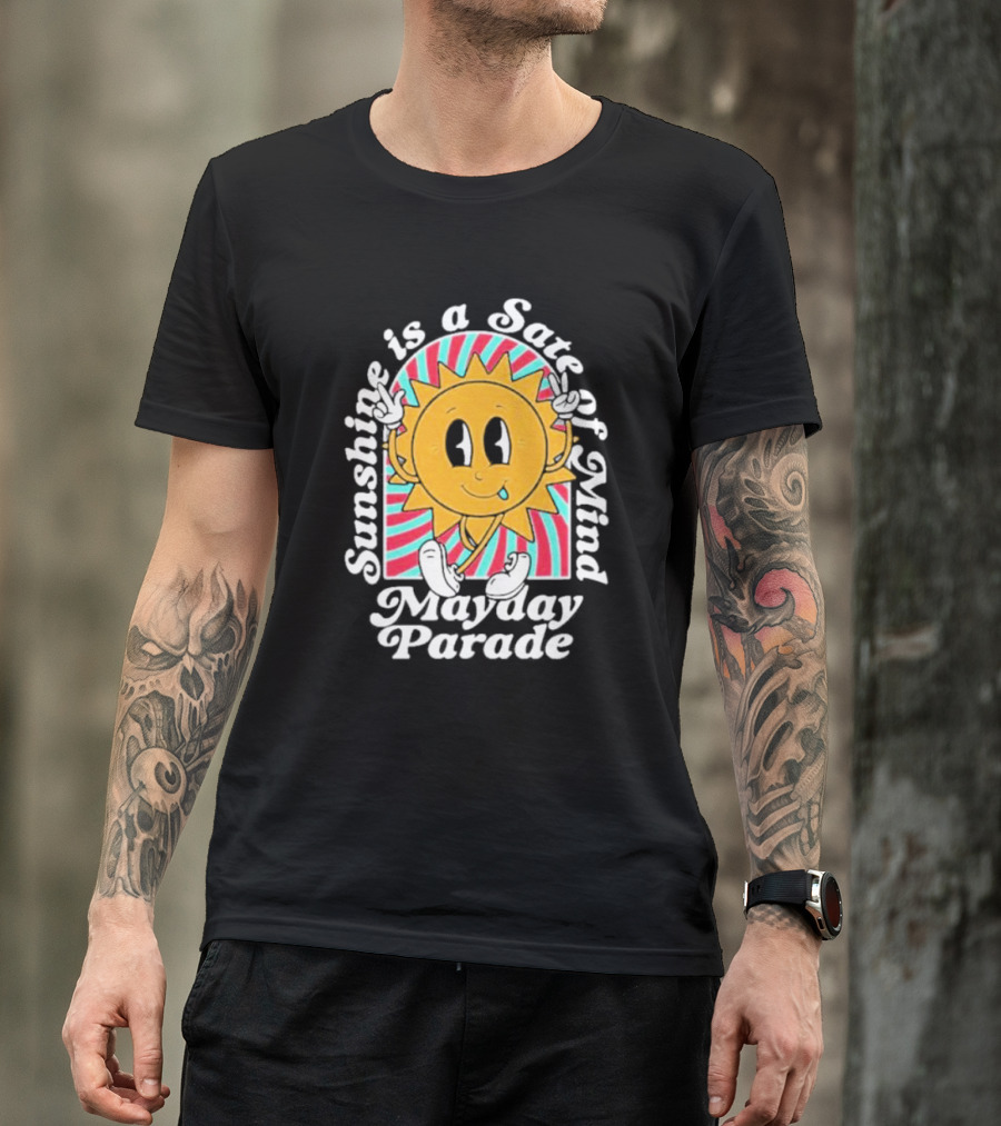 Sunshine Is A State Of Mind Mayday Parade Vintage Cartoon Sun T-Shirt