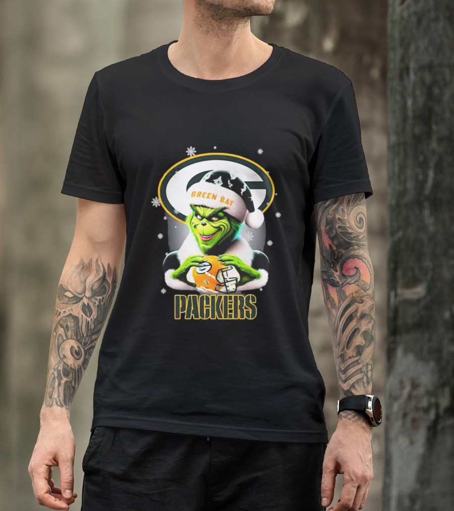 Santa Grinch Green Bay Packers Merry Christmas T-Shirt