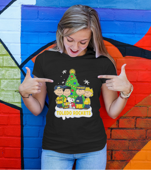Peanuts Characters Toledo Rockets Christmas Tree T-Shirt