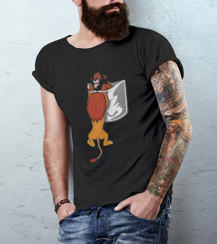Lion Scar And Mufasa Hanging Pocket T-Shirt