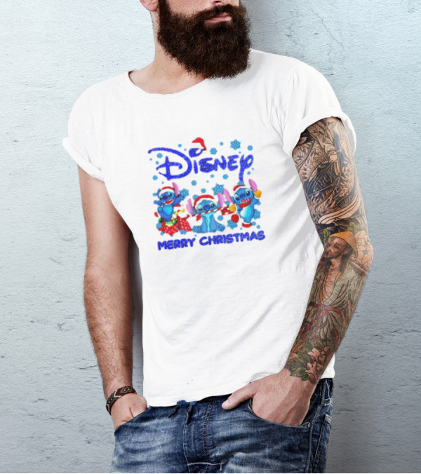 Disney Santa Stitch Merry Christmas T-Shirt