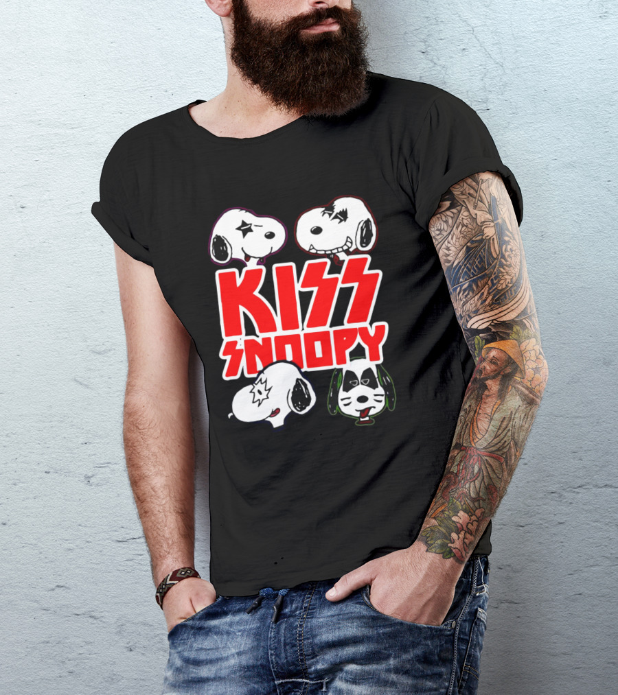 Kiss Snoopy Faces Rock Band T-Shirt