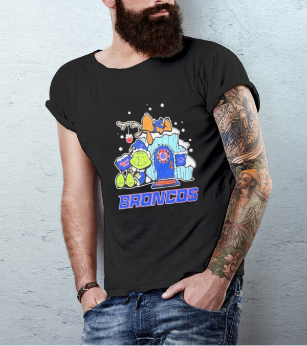 Broncos Grinch Christmas Welcome Boise State T-Shirt