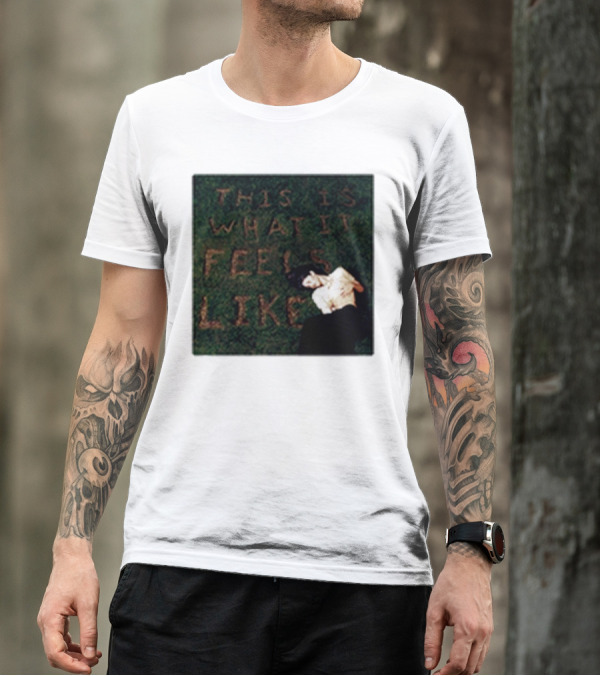 This Is What It Feels Like Text On Grass With Lying Figure T-Shirt