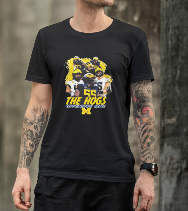 Valiant University Of Michigan Football The Hogs Offensive Line Team Spirit T-Shirt