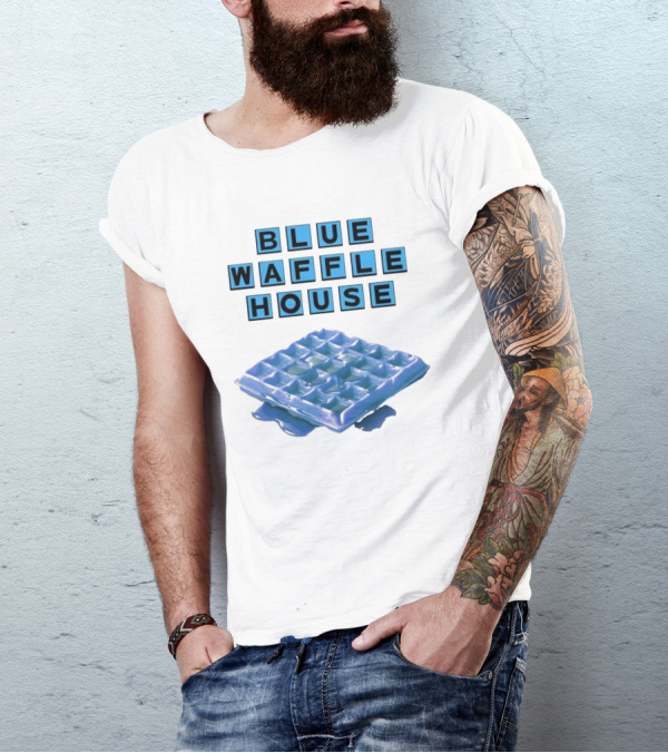 Blue Waffle House Melted Breakfast Food Novelty T-Shirt