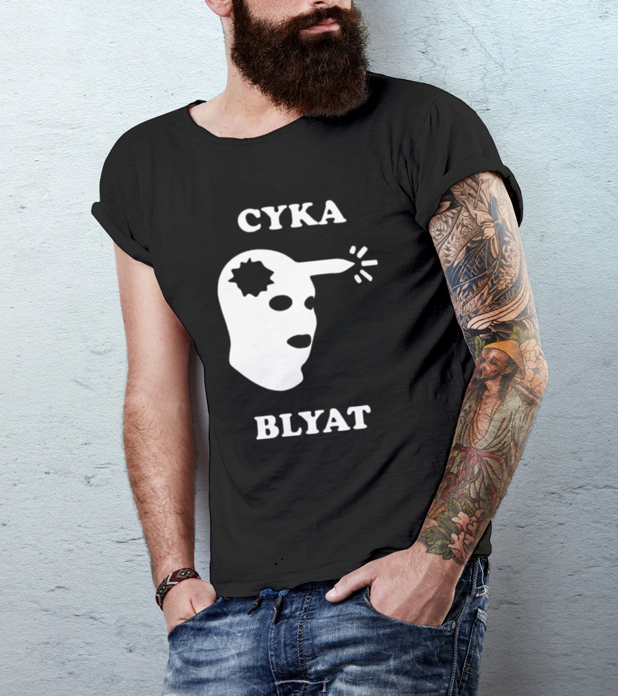 CYKA BLYAT Mask Bullet Headshot T-Shirt