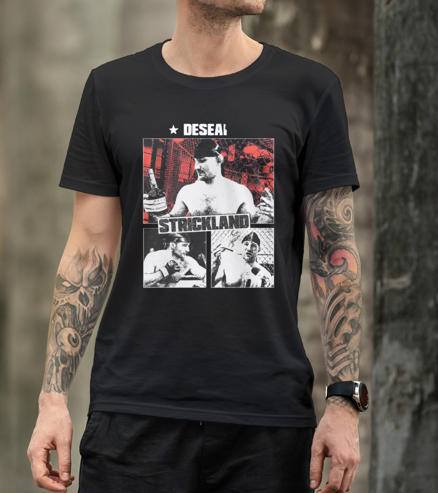 Desean Strickland Cage Fighter Portrait Montage T-Shirt