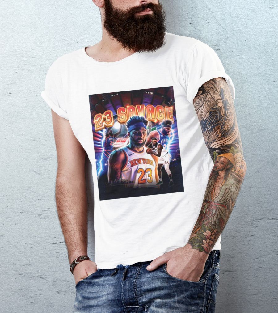 Mitchell Robinson New York 23 Savage Basketball Highlights T-Shirt