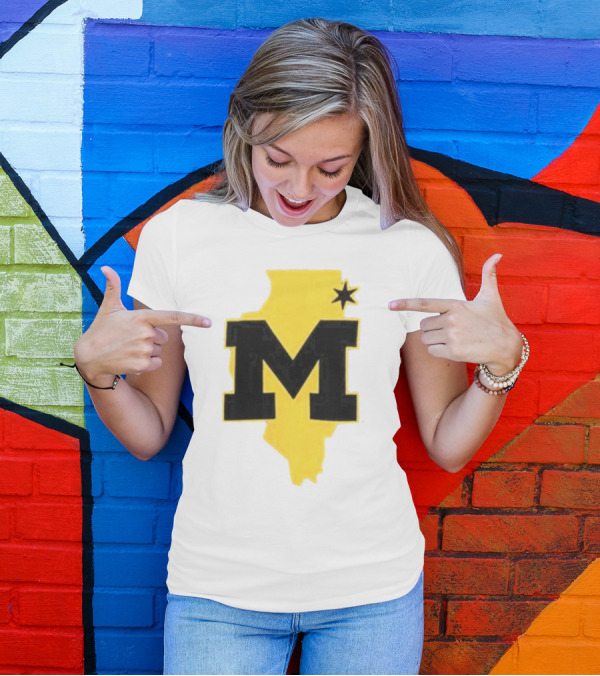 University Of Michigan M Den Pop-Up Chicago Map T-Shirt