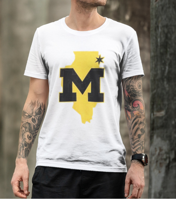 University Of Michigan M Den Pop-Up Chicago Map T-Shirt