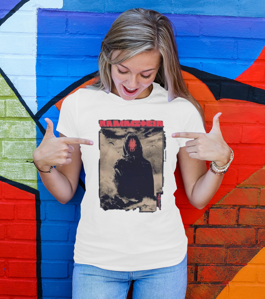 Rammstein Zeithuter Hooded Figure In Stormy Seascape With Birds T-Shirt
