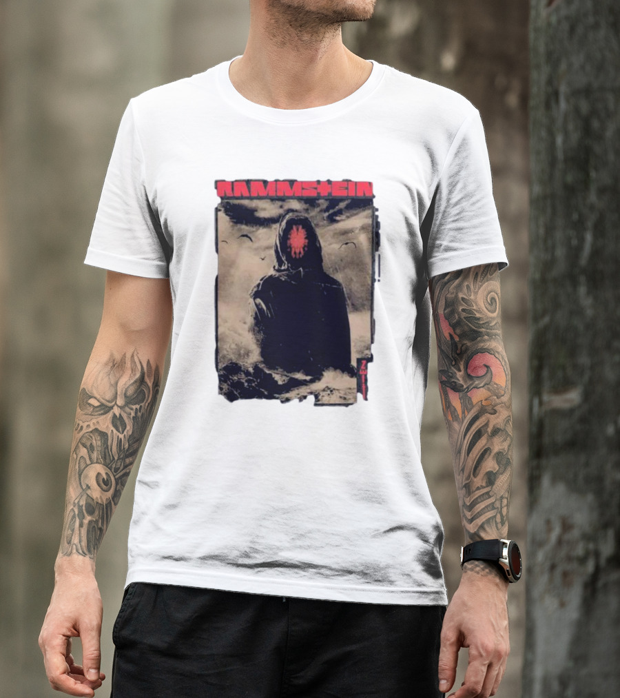 Rammstein Zeithuter Hooded Figure In Stormy Seascape With Birds T-Shirt
