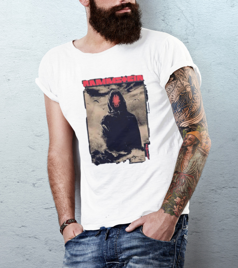 Rammstein Zeithuter Hooded Figure In Stormy Seascape With Birds T-Shirt