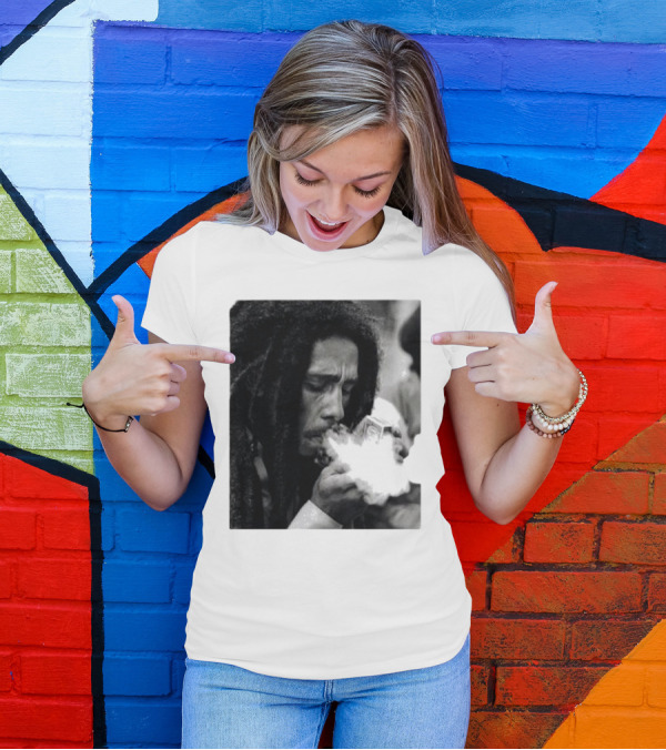 Rui Bob Marley Smoking Image T-Shirt