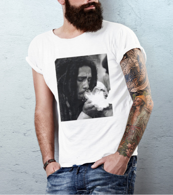 Rui Bob Marley Smoking Image T-Shirt