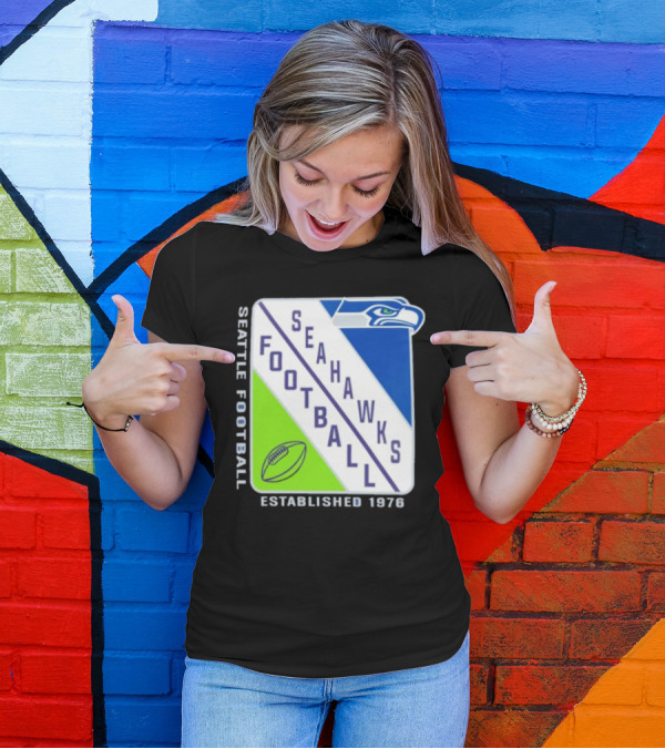 Seattle Seahawks Football Established 1976 Logo Seahawks Head T-Shirt