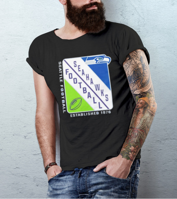 Seattle Seahawks Football Established 1976 Logo Seahawks Head T-Shirt