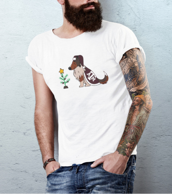 Texas A&M Reveille And Christmas Tree Star T-Shirt