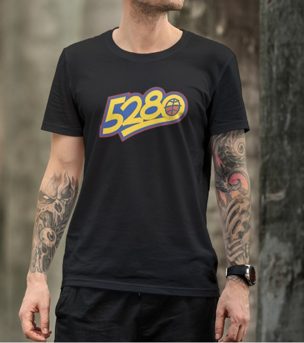 5280 Denver Colorado Basketball Theme T-Shirt