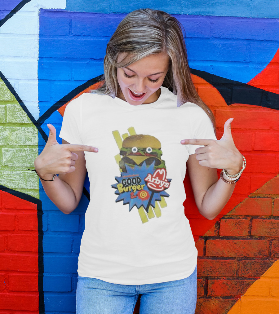 Nickelodeon Good Burger 2 Arby’s Burger And Logo Combo T-Shirt