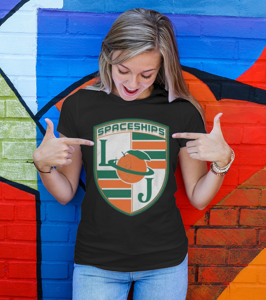 Larry June Spaceships LJ Badge Merch Clothing Store T-Shirt