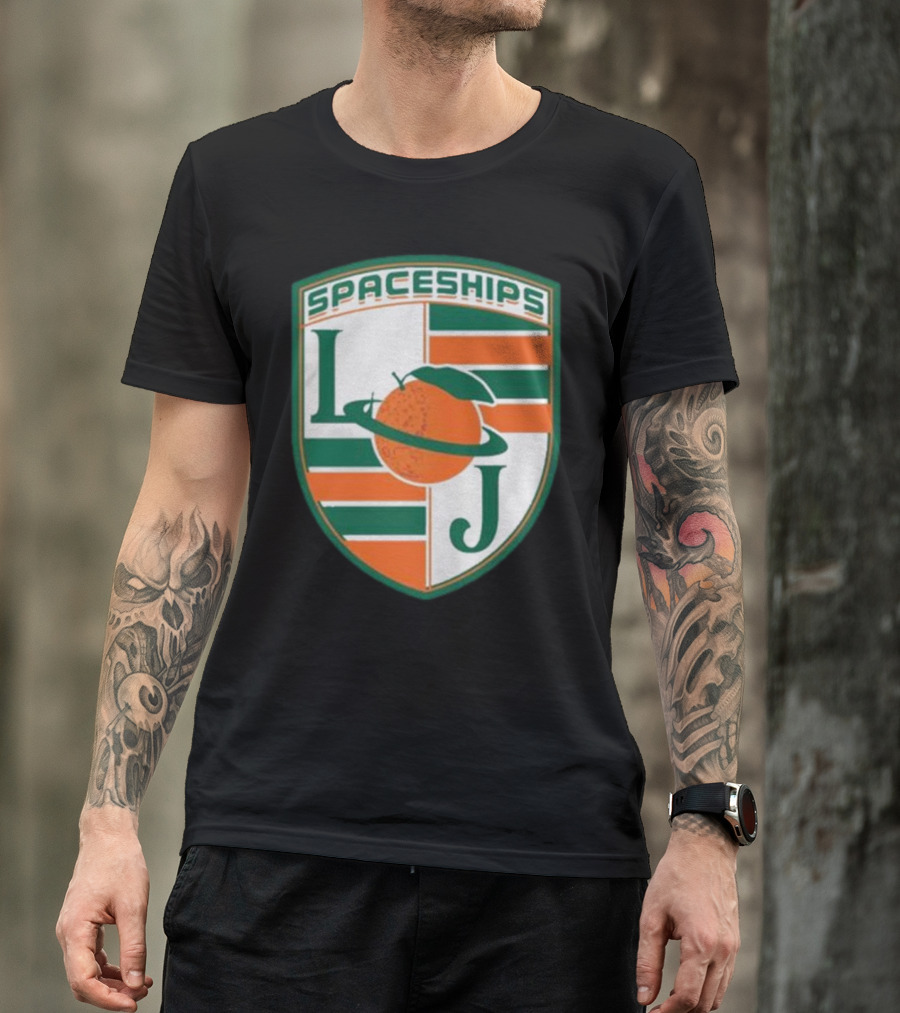 Larry June Spaceships LJ Badge Merch Clothing Store T-Shirt