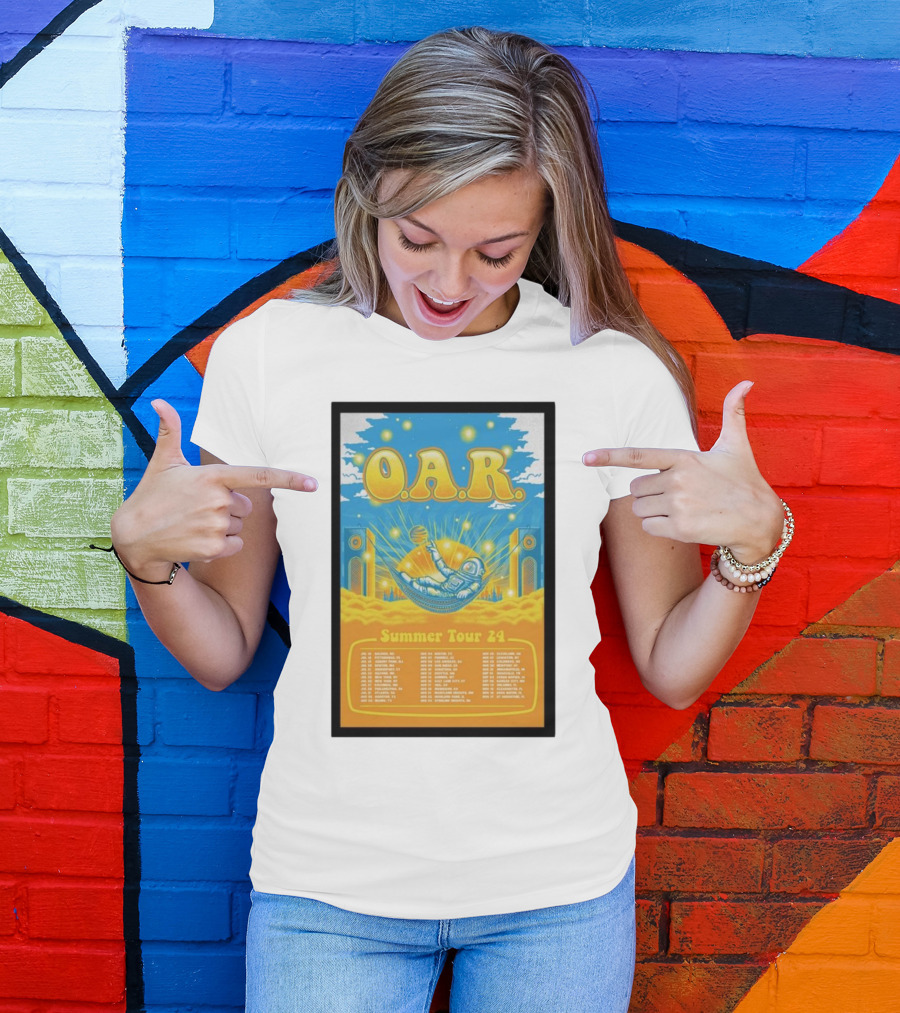 O.A.R. Summer Tour 24 Poster With Astronaut And Concert Dates T-Shirt