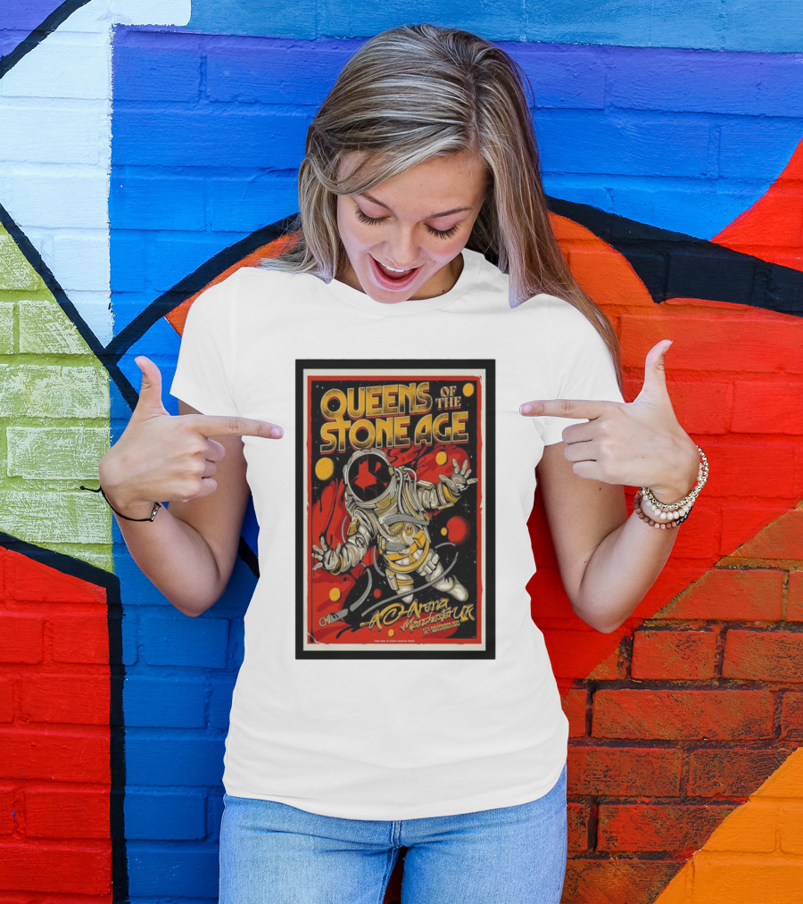 Queens Of The Stone Age AO Arena Manchester UK November 14 Astronaut Space T-Shirt