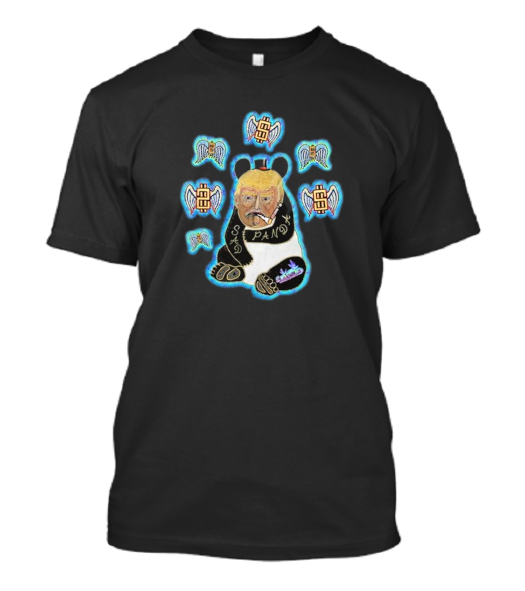 Sad Panda Trump With Dollar Angel Symbols T-Shirt
