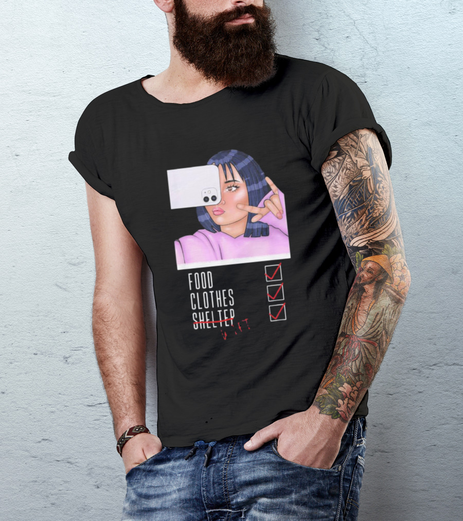 Food Clothes WiFi Digital Selfie Priorities T-Shirt