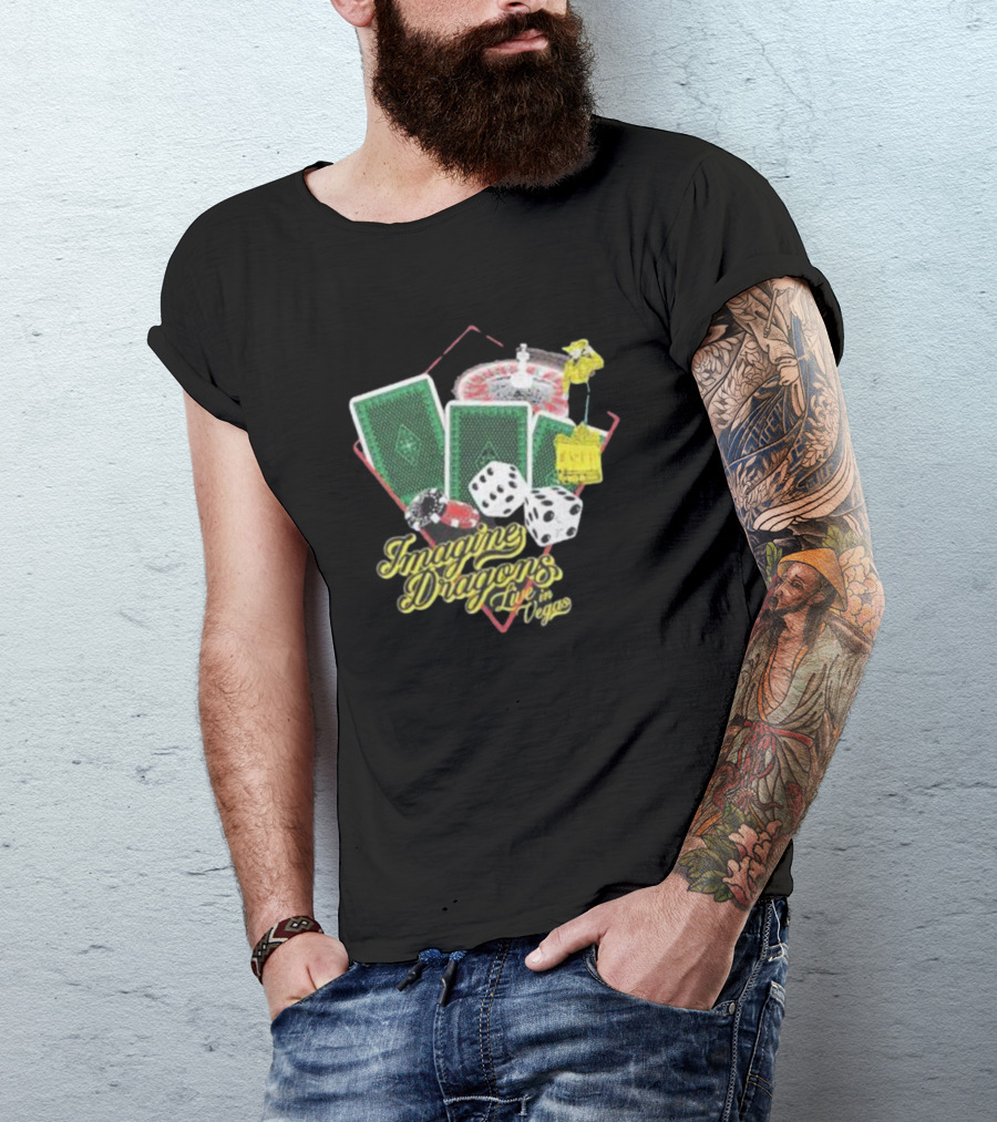 Imagine Dragons Live In Vegas Casino Poker Cards Dice Roulette T-Shirt