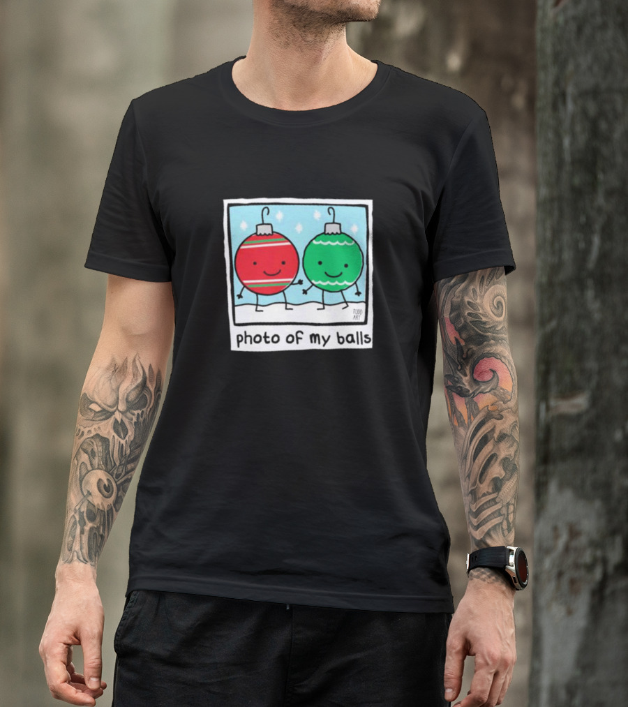 Photo Of My Balls Todd Art Christmas Ornaments T-Shirt