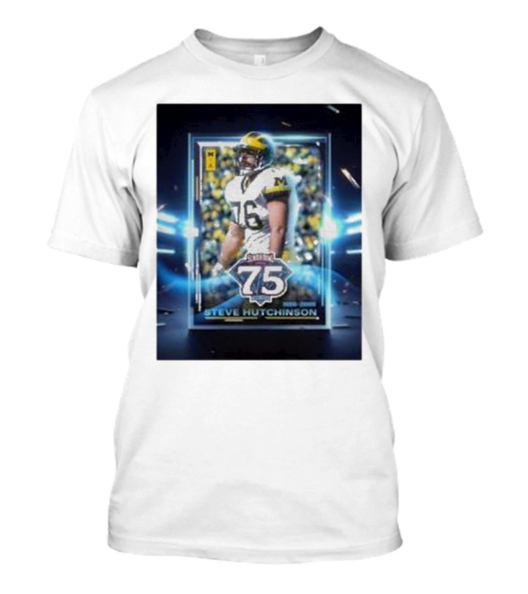 Steve Hutchinson Michigan Football Star 75th Senior Bowl Anniversary Edition T-Shirt