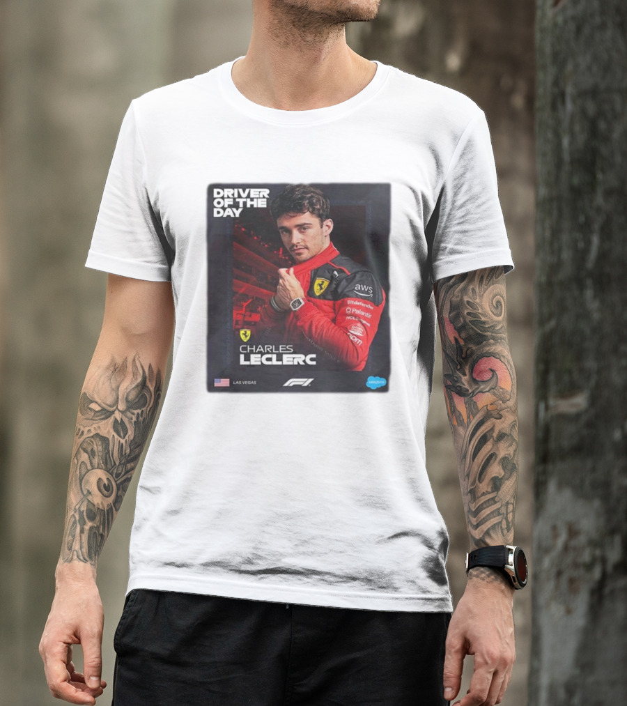 Charles Leclerc Driver Of The Day Las Vegas GP F1 Ferrari Racing T-Shirt