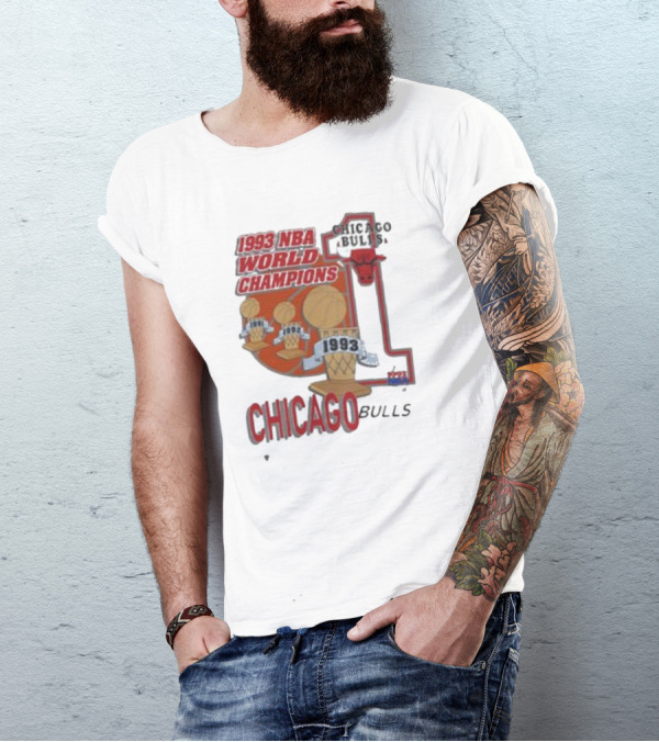 Chicago Bulls 1993 NBA World Champions Vintage 1993 NBA Chicago Bulls World Champions T-Shirt